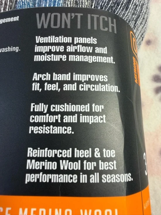 NWT Omni-Wool Wool Tech Merino Wool Hiking Socks 3-Pack Medium - Picture 6 of 10